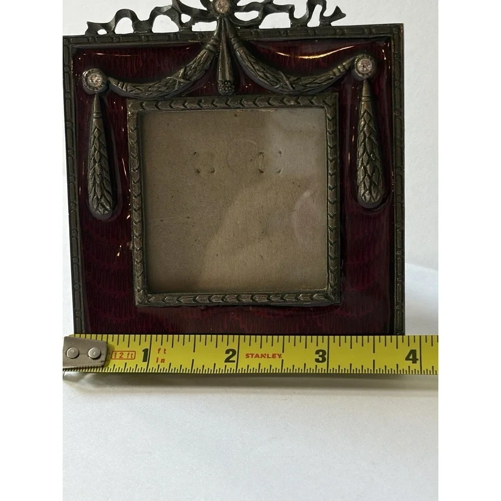 Vintage 1989 Terragrafics magenta/fuchsia Enamel Square Small Picture Frame